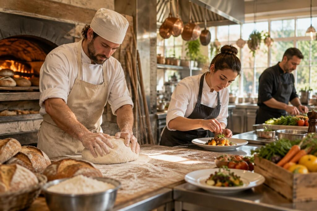 Métiers de bouche : boulanger, cuisinier, artisan